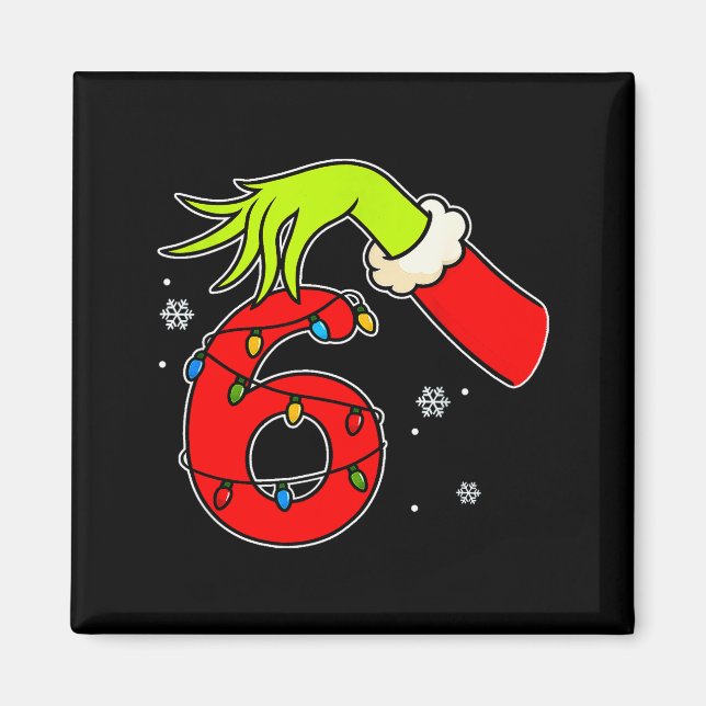 Imán Diversión Número 6 Navidad 67 Seis Siete Meme Xmas (Frente)
