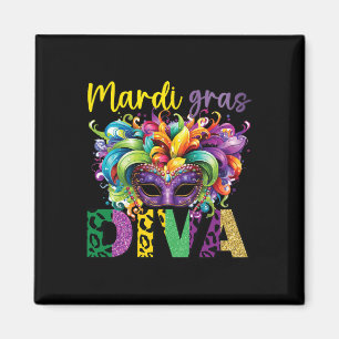 Imán Diversión Y Festividad Mardi Gras Diva Desig De Ca