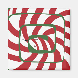 Imán Divertida Candy Cane Red Stried Resumen Snack