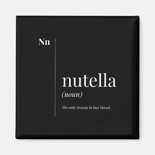 Imán Divertida definición de nutella (Frente)