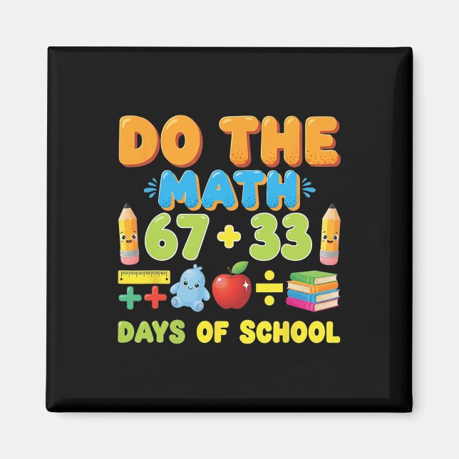 Imán Divertida ecuación matemática escolar de 100 días  (Frente)