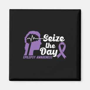 Imán Divertida Epilepsia Awareness Seize the Day Ribbon