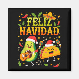 Imán Divertida Feliz Navidad Aguacate Tacos Navidad Mex