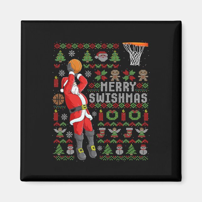 Imán Divertida Feliz Swishmas Fea Navidad Sketll Christ (Frente)