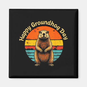 Imán Divertida Meteorología Antigüa Marmota Feliz Día d