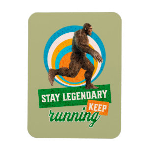 Imán Divertida Motivación de Bigfoot Corriendo