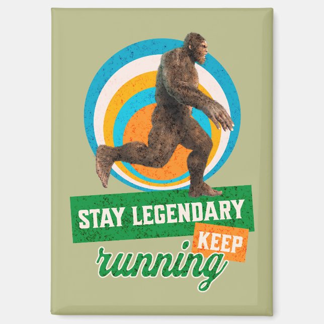Imán Divertida Motivación para Correr de Bigfoot (Anverso)