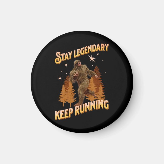 Imán Divertida Motivación para Correr de Bigfoot (Frente)