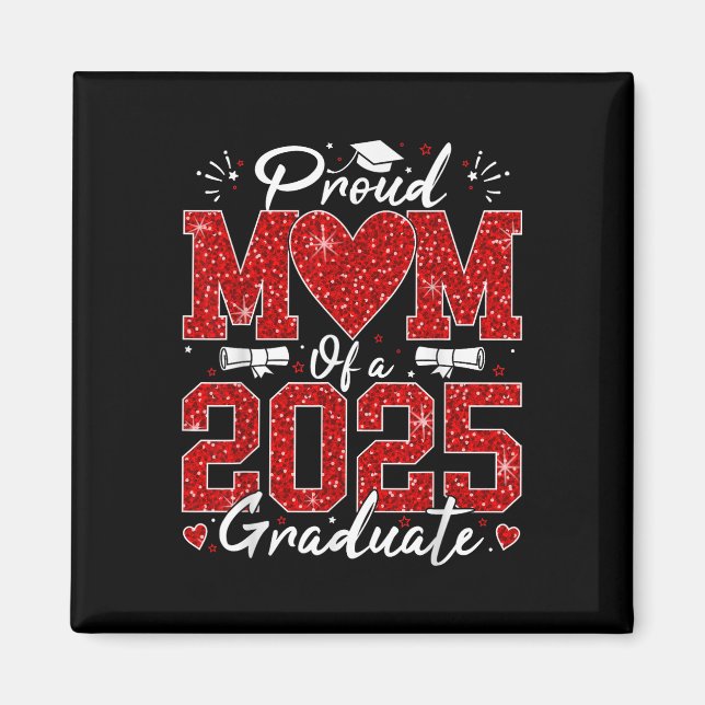 Imán Divertida Orgullosa Mamá De Un Graduado Superior D (Frente)