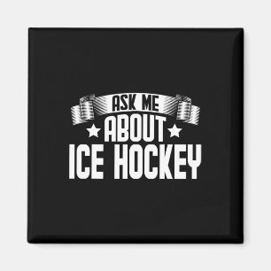 Imán Divertida Pregúntame sobre el hockey sobre hielo -
