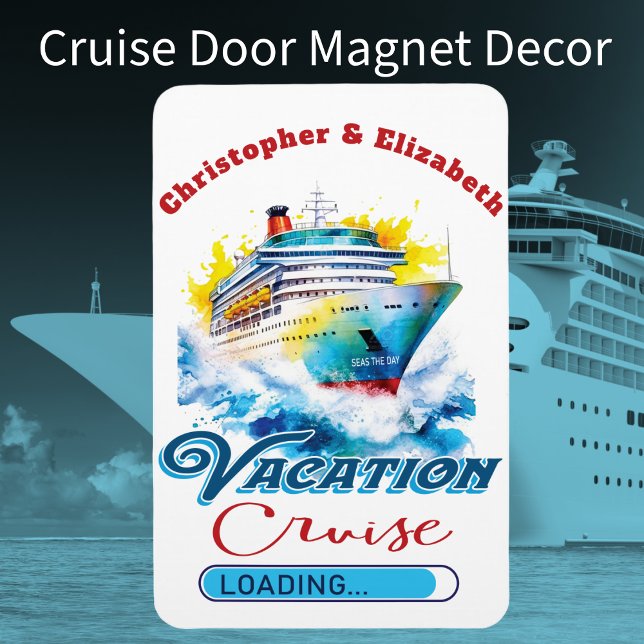 Imán Divertida puerta de envío de crucero de carga de v (Funny Cruise Ship Door Decor for your next vacation cruise. Personalized with name(s) Bon Voyage!
)
