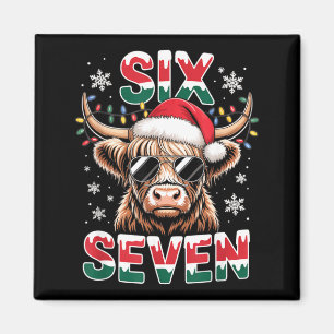 Imán Divertida Seis Siete Vaca Highland Navidad 67 Fría