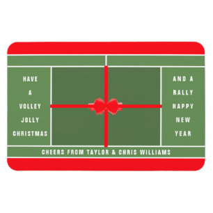 Imán Divertida tarjeta de Navidades de tenis