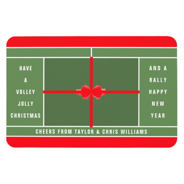 Imán Divertida tarjeta de Navidades de tenis (Horizontal)