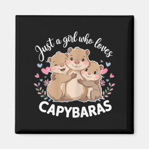 Imán Divertida Una Chica Que Ama Los Capybaras Capybara