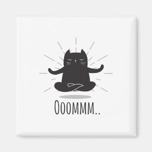 Imán Divertidas posturas de yoga Oomm gato Buda símbolo