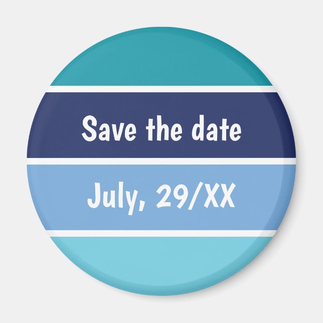 Imán Divertidas Rayas Azules (Frente)