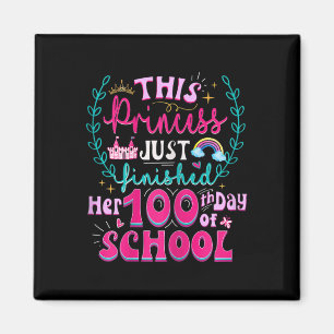 Imán Divertido 100° Día De La Princesa Escolar Cute Niñ