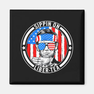 Imán Divertido 4 de julio bebiendo liber-té libertad us