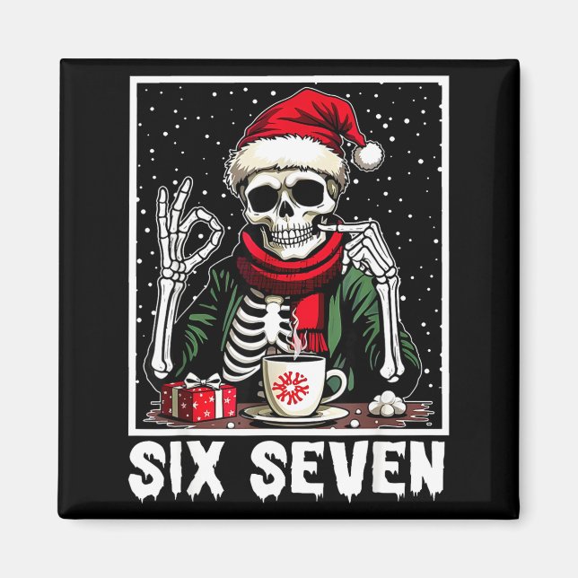 Imán Divertido 67 Meme Esqueleto 67 Navidad Mujeres  (Frente)