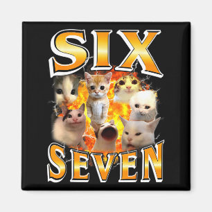 Imán Divertido 67 Meme Seis Siete Gato Meme Divertido B