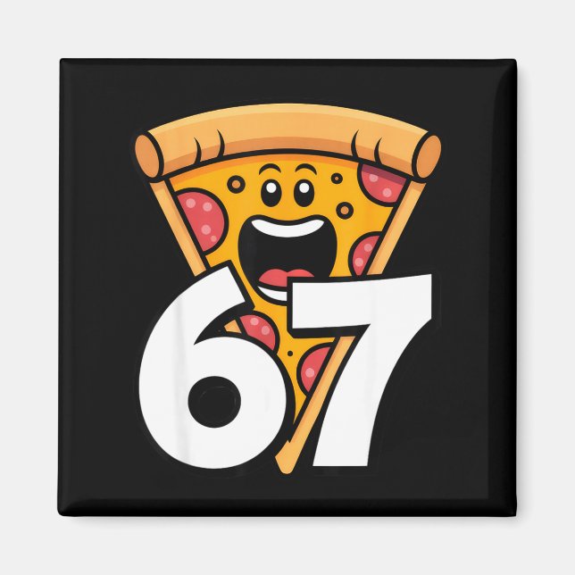 Imán Divertido 67 Meme Seis Siete Humor Comida Zza  (Frente)
