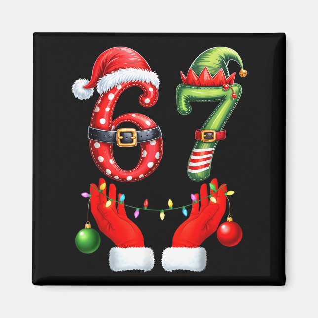 Imán Divertido 67 Navidad 6 7 Meme Pijamas Fiesta Gen A (Frente)