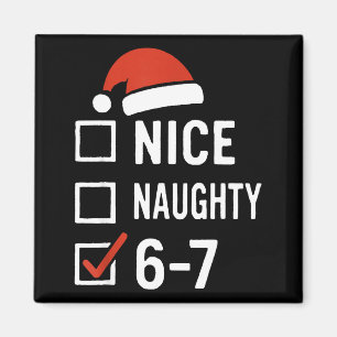 Imán Divertido 6-7 Meme Bonito Travieso Navidad, Seis S