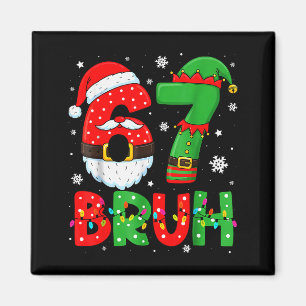 Imán Divertido 6 7 Seis Siete Bruh Meme Navidad Santa E