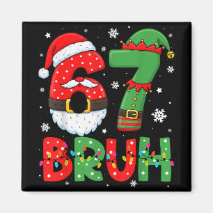 Imán Divertido 6 7 Seis Siete Bruh Meme Navidad Santa E