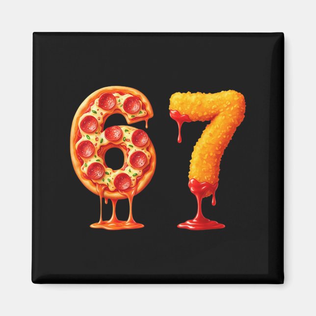 Imán Divertido 6 7 Zza Nugget Meme Seis Siete 67 Amante (Frente)