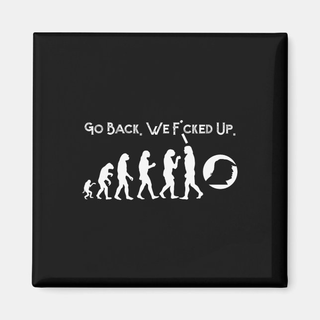 Imán Divertido anti Trump - Retrocedan a Trump Evolutio (Frente)