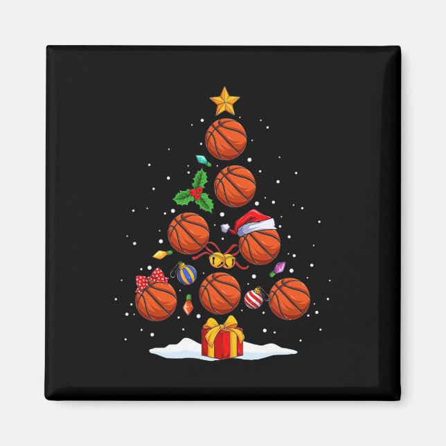 Imán Divertido árbol de navidad de baloncesto enciende  (Frente)