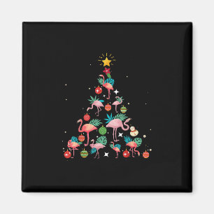 Imán Divertido árbol de Navidad Flamingo