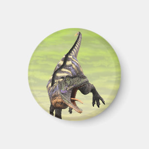 Imán Divertido Arte Prehistórico de Aucasaurus Rugiendo