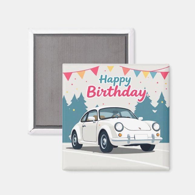 Imán Divertido auto-temido Feliz cumpleaños (Anverso/Reverso)