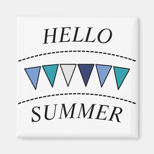 Imán Divertido Bunting Hello Summer (Frente)