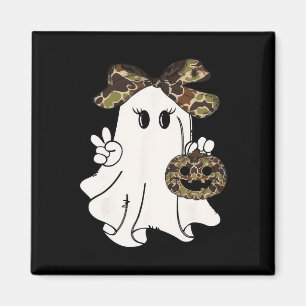 Imán Divertido camuflaje de Halloween Camo Ghost Hello 