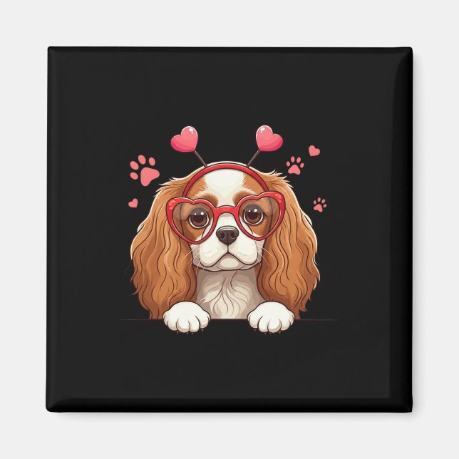 Imán Divertido Cavalier King Charles Spaniel Corazón Ca (Frente)