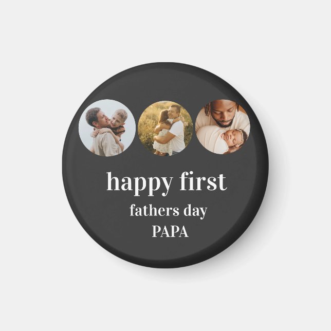 Imán divertido collage de fotos feliz primer día de pad (Frente)
