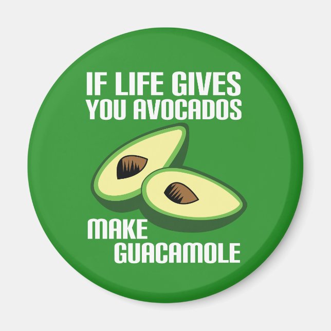 Imán Divertido consejo de vida de aguacate (Frente)