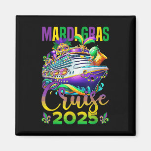 Imán Divertido Crucero de Mardi Gras 2025 Máscara Cuent