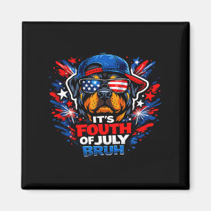 Imán Divertido cuatro de julio bruh rottweiler perro pa