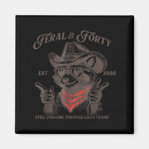 Imán Divertido cumpleaños 40 Est 1986 Feral y cuarenta