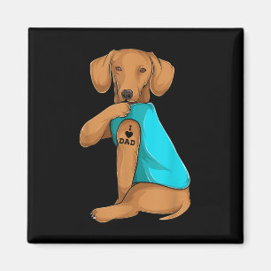 Imán Divertido Daschund Yo Amo A Papá Tattoo Apparte, P