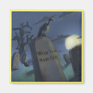 Imán divertido de Halloween para lápida conmemorat