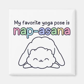 Imán divertido de la pose de yoga "Nap-asana" en N