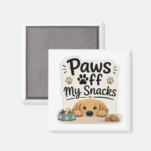 Imán Divertido de Perro 'Manos Fuera de Mis Snacks