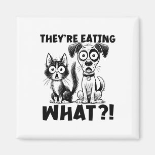 Imán Divertido debate de 2024 Mascotas perro gato come 