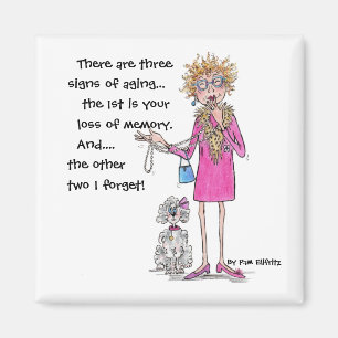 Imán Divertido decir tres Rótulos de acuarela envejeci